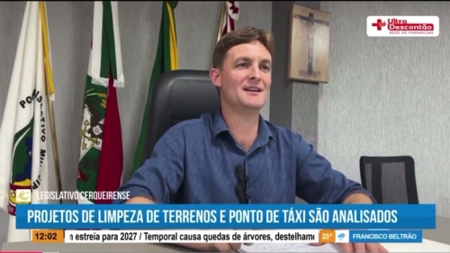 Câmara discute projetos sobre limpeza de terrenos e criação de ponto de táxi rotativo